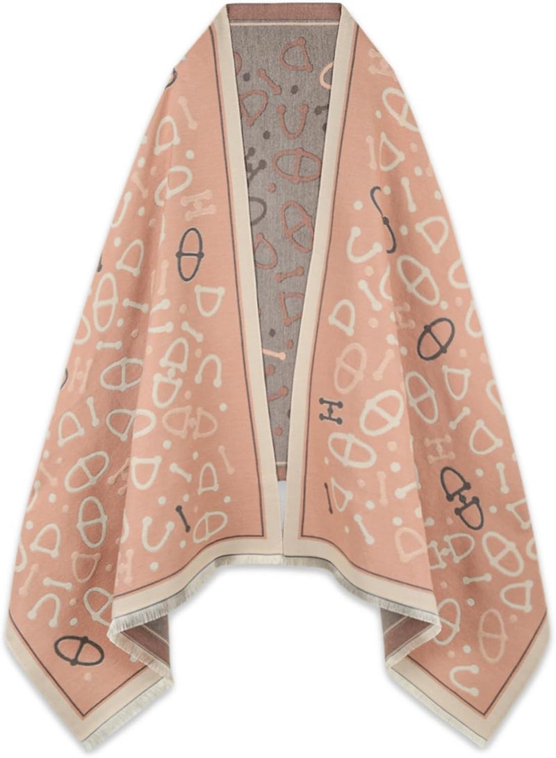 EXTREE Scarfs for Women Pashmina Silky Shawl Wrap for Evening Dressing Blanket Open Front Poncho Cape - Image 1